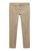 Mango Barna Slim-Fit Twill Chino Trousers Beige