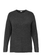 ONLY Carmakoma Carohio Ls O-Neck Bling Pullover Grå