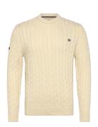 Superdry Cotton Cable Knit Crew Kräm