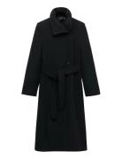 Mango Manteco Wool Coat With Belt Svart