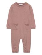 Mango Long Chest-Pocket Jumpsuit Rosa