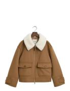 GANT Wool Blend Flight Jacket Brun
