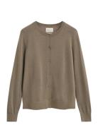 GANT Extrafine Merino Wool Cardigan Beige