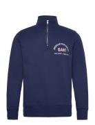 GANT Printed Graphic Half Zip Marinblå