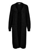 Object Objmilu Ls Lo Long Knit Cardigan Noos Svart