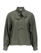 Object Objjacira L/S Re Bow Shirt Noos Khaki Green