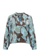 Object Objyeva L/S Re V-Neck Top 142 Blå